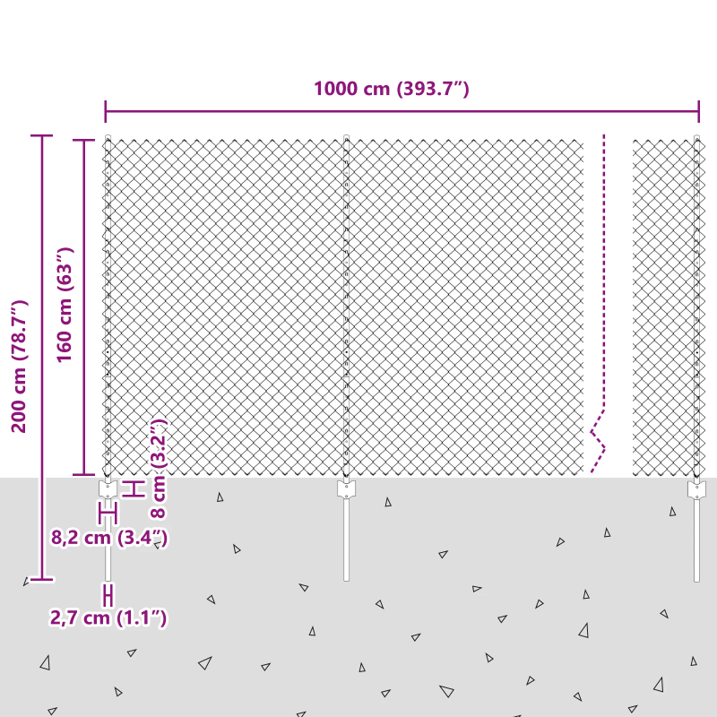 vidaXL Žogs ar stabu Zaļa 1,6 x 10 m Tērauds un PVC
