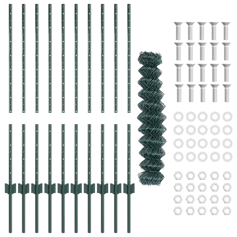 vidaXL Žogs ar stabu Zaļa 1 x 10 m Tērauds un PVC
