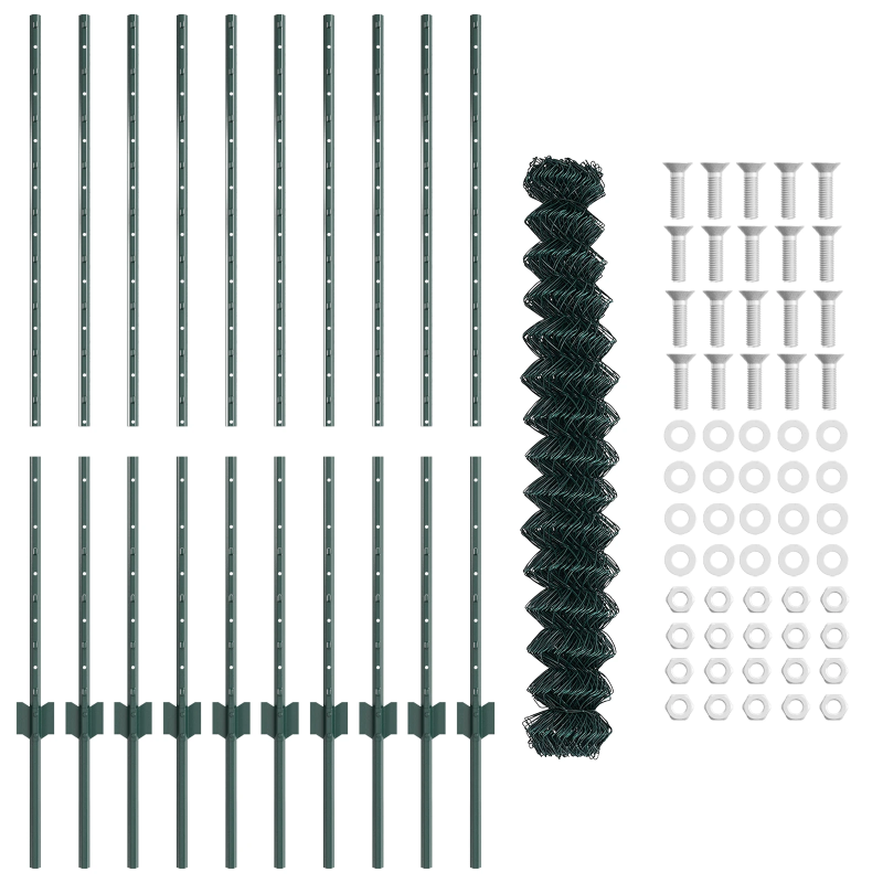 vidaXL Žogs ar stabu Zaļa 1,2 x 10 m Tērauds un PVC