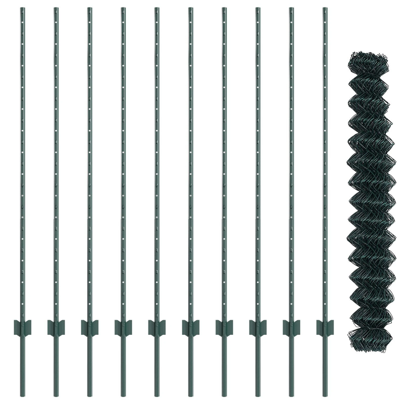 vidaXL Žogs ar stabu Zaļa 1,4 x 10 m Tērauds un PVC