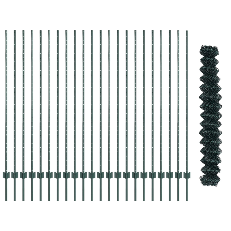 vidaXL Žogs ar stabu Zaļa 1,5 x 25 m Tērauds