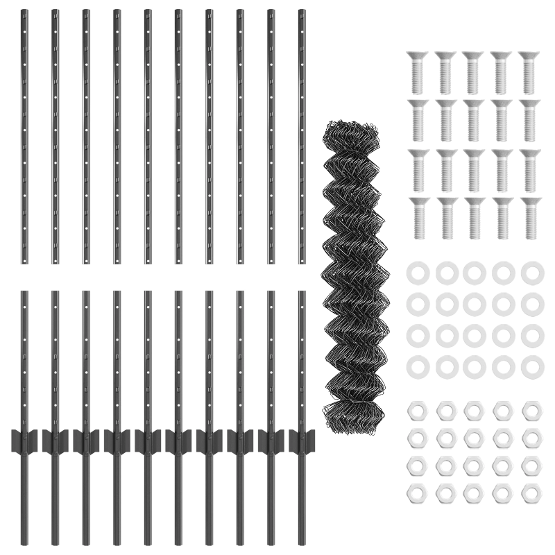 vidaXL Žogs ar stabu Pelēka 1 x 10 m Tērauds un PVC