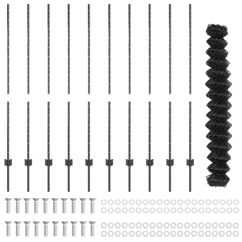 vidaXL Žogs ar stabu Pelēka 1,4 x 10 m Tērauds un PVC