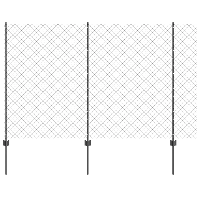vidaXL Žogs ar stabu Pelēka 1,5 x 10 m Tērauds un PVC