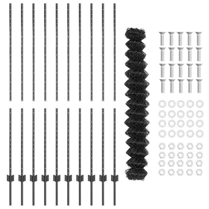 vidaXL Žogs ar stabu Pelēka 1,6 x 10 m Tērauds un PVC