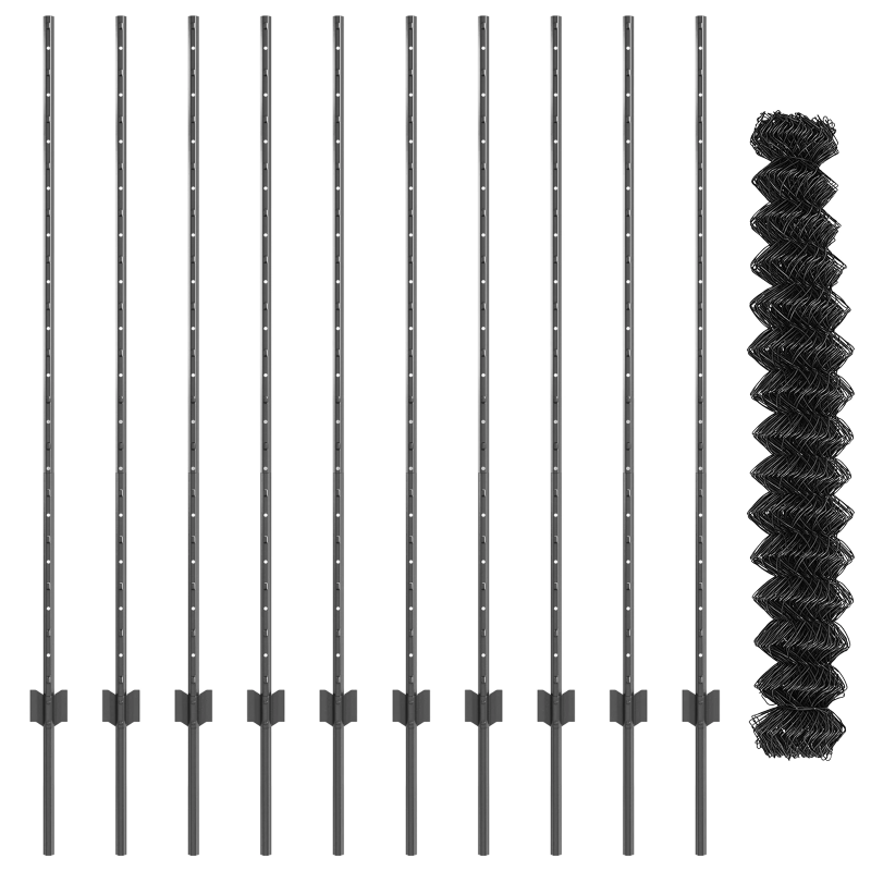 vidaXL Žogs ar stabu Pelēka 1,4 x 10 m Tērauds un PVC