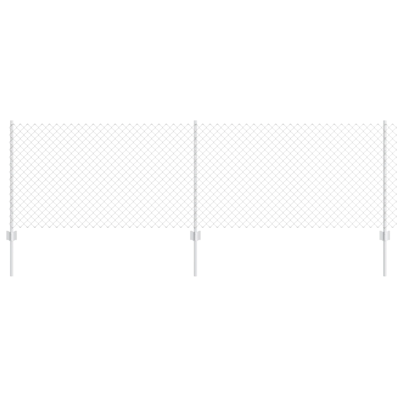 vidaXL Žogs ar stabu Sudraba 0,8 x 25 m Tērauds