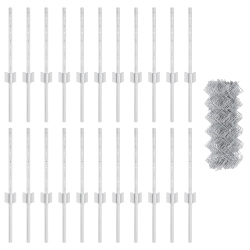 vidaXL Žogs ar stabu Sudraba 0,4 x 25 m Tērauds