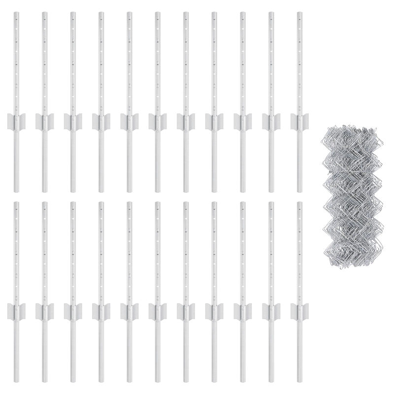 vidaXL Žogs ar stabu Sudraba 0,4 x 25 m Tērauds