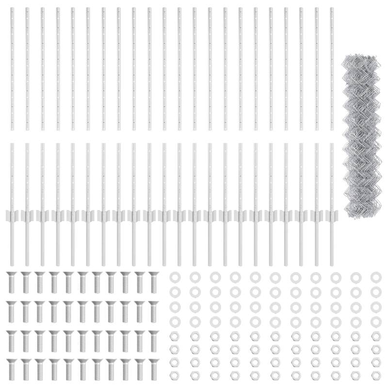 vidaXL Žogs ar stabu Sudraba 1 x 25 m Tērauds