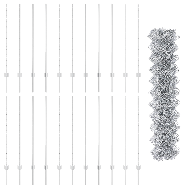 vidaXL Žogs ar stabu Sudraba 1,2 x 25 m Tērauds