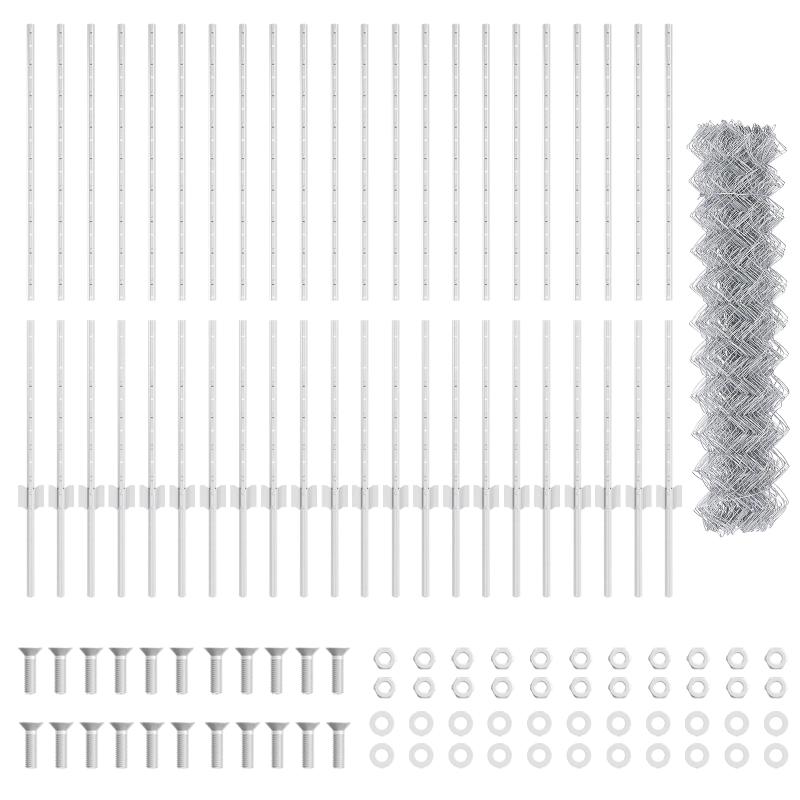 vidaXL Žogs ar stabu Sudraba 1,2 x 25 m Tērauds