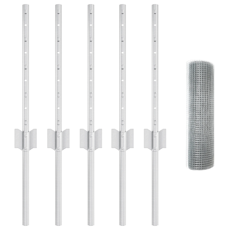 vidaXL Žogs ar stabu Sudraba 0,4 x 10 m Tērauds