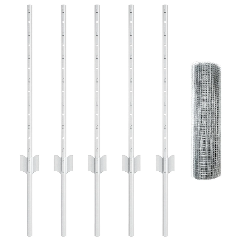 vidaXL Žogs ar stabu Sudraba 0,6 x 10 m Tērauds