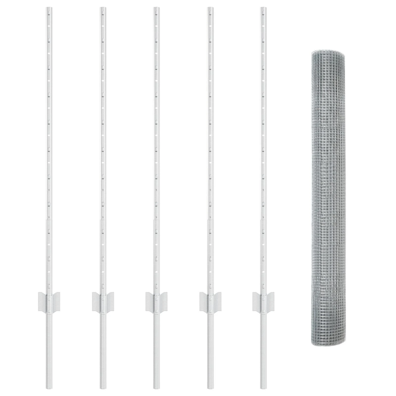 vidaXL Žogs ar stabu Sudraba 1 x 10 m Tērauds