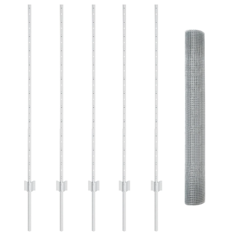 vidaXL Žogs ar stabu Sudraba 1,2 x 10 m Tērauds