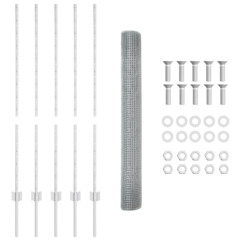 vidaXL Žogs ar stabu Sudraba 1,2 x 10 m Tērauds