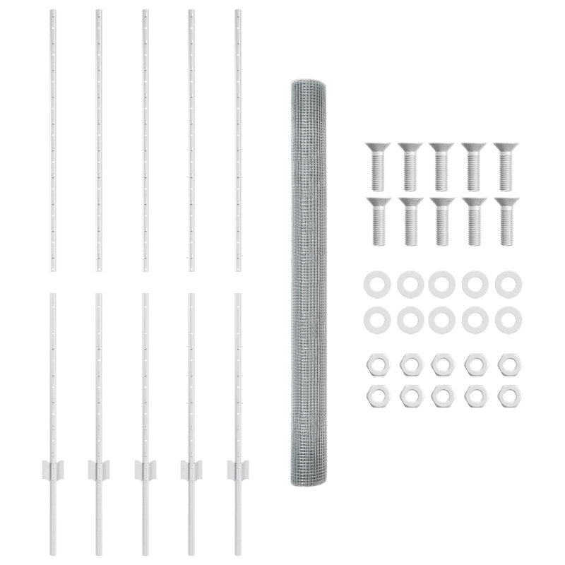 vidaXL Žogs ar stabu Sudraba 1,4 x 10 m Tērauds