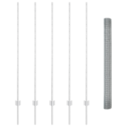 vidaXL Žogs ar stabu Sudraba 1,4 x 10 m Tērauds