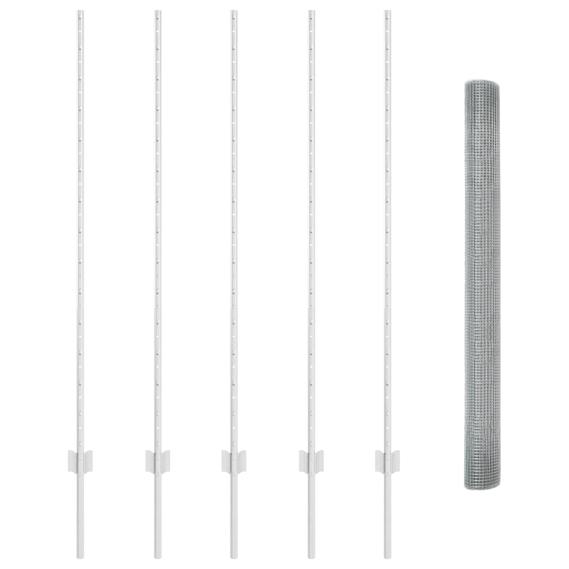 vidaXL Žogs ar stabu Sudraba 1,4 x 10 m Tērauds