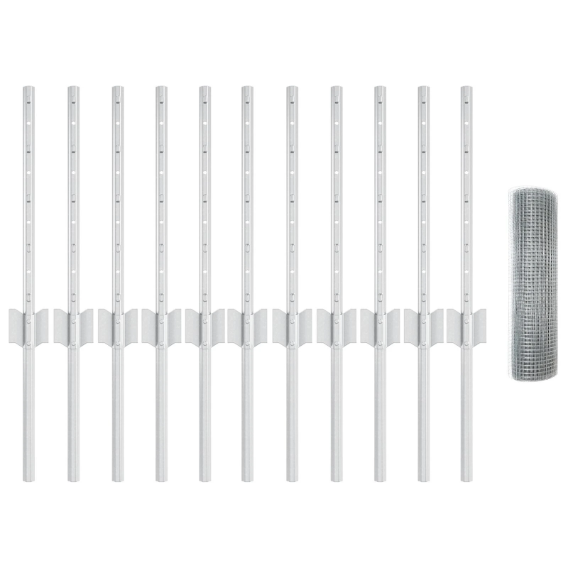 vidaXL Žogs ar stabu Sudraba 0,4 x 25 m Tērauds