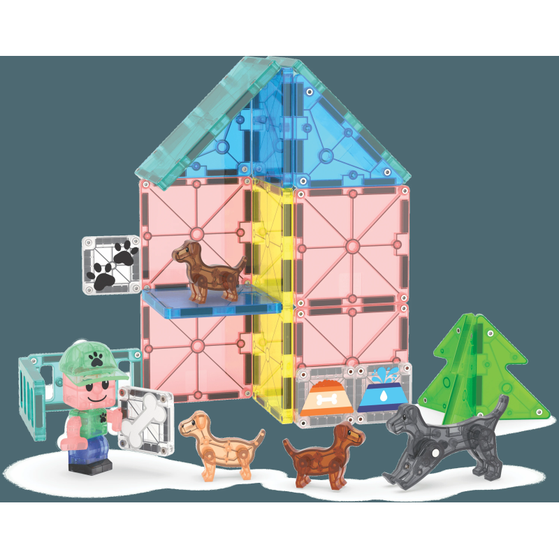 MAGNA-TILES Magnētiskais konstruktors Kucēnu parks, 27 gab.