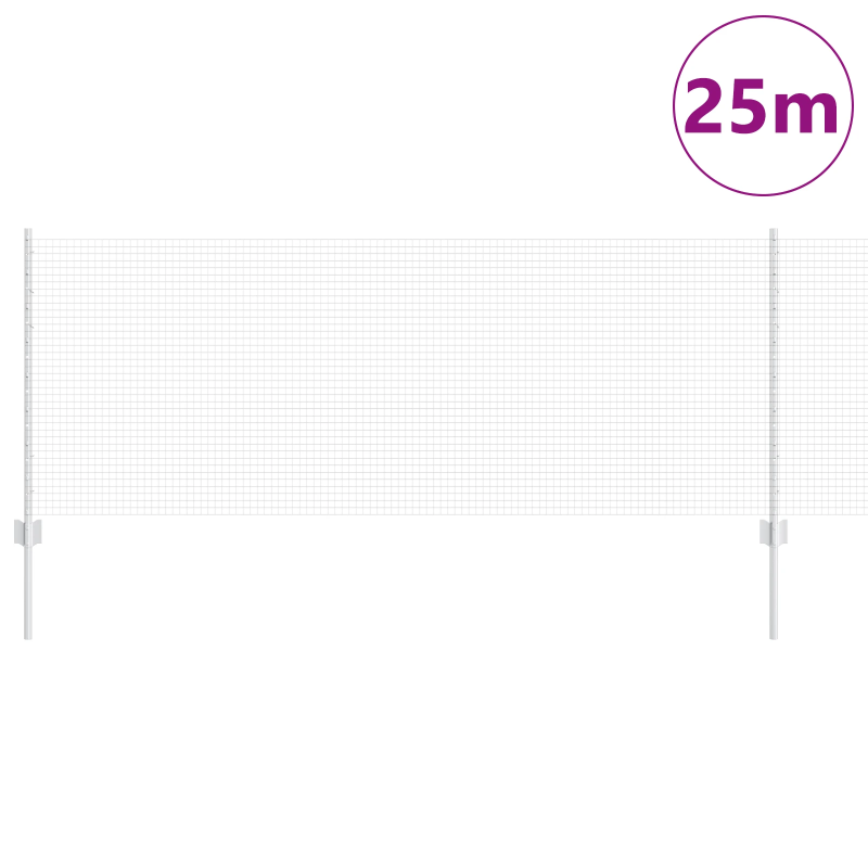 vidaXL Žogs ar stabu Sudraba 0,8 x 25 m Tērauds