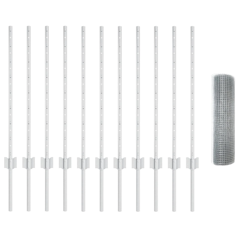 vidaXL Žogs ar stabu Sudraba 0,8 x 25 m Tērauds