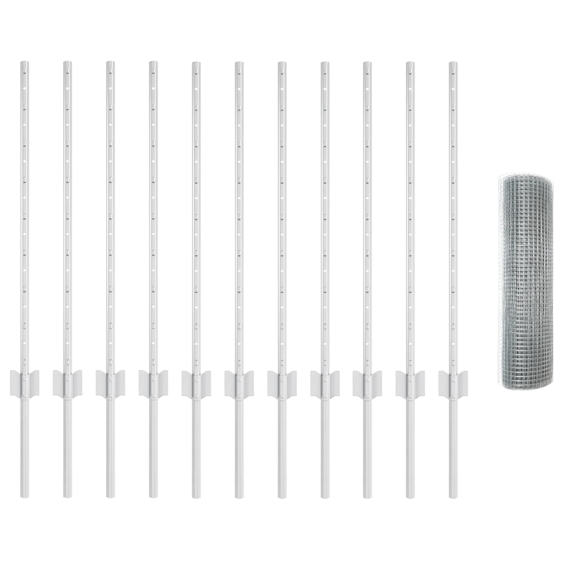 vidaXL Žogs ar stabu Sudraba 0,8 x 25 m Tērauds