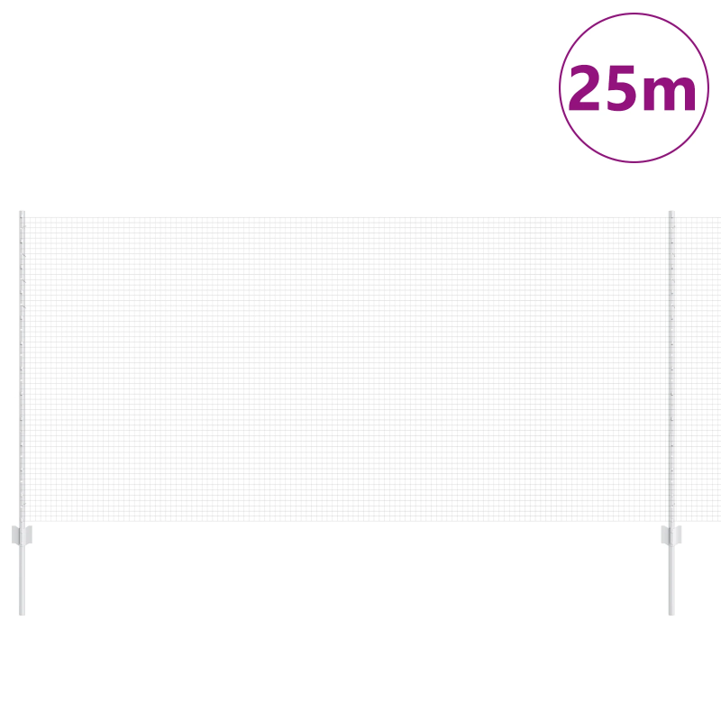 vidaXL Žogs ar stabu Sudraba 1,2 x 25 m Tērauds