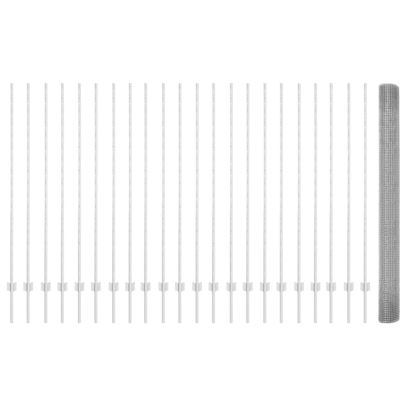 vidaXL Žogs ar stabu Sudraba 1,5 x 50 m Tērauds