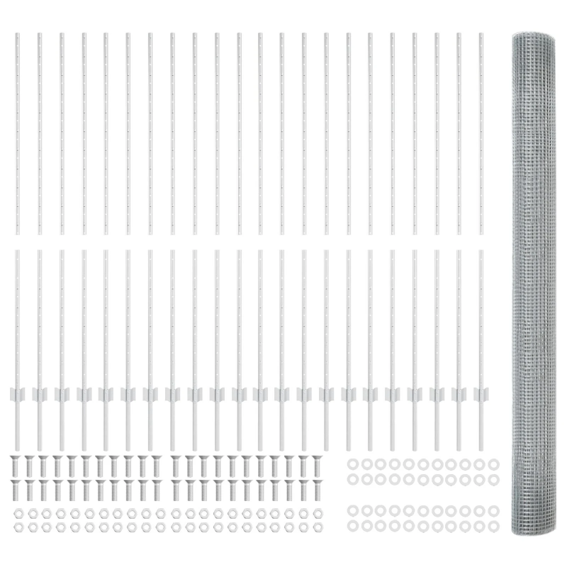 vidaXL Žogs ar stabu Sudraba 1,5 x 50 m Tērauds