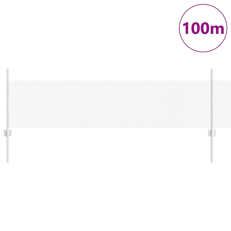 vidaXL Žogs ar stabu Sudraba 0,5 x 100 m Tērauds