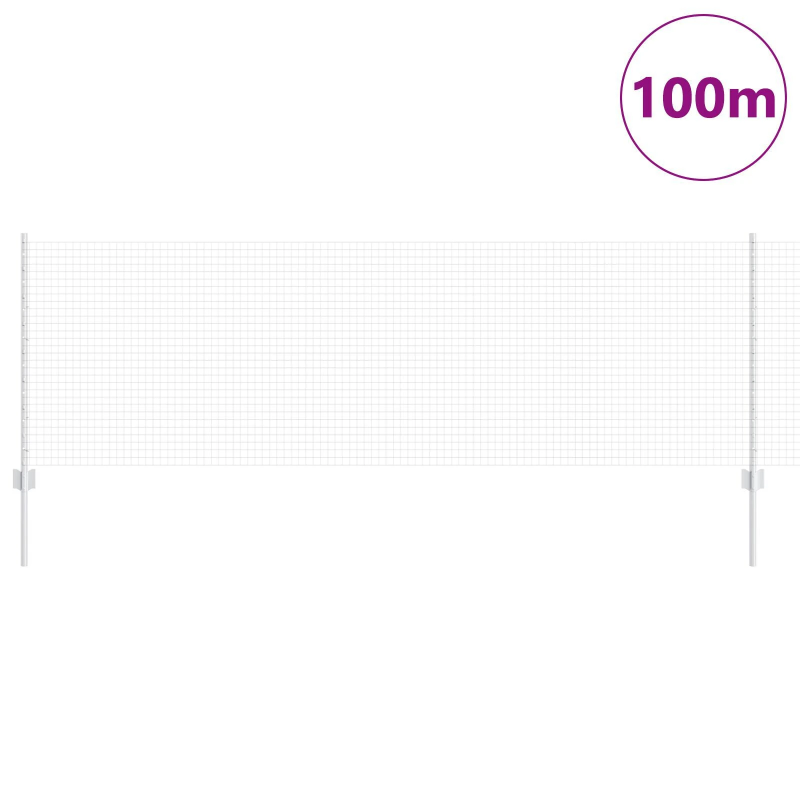 vidaXL Žogs ar stabu Sudraba 0,8 x 100 m Tērauds