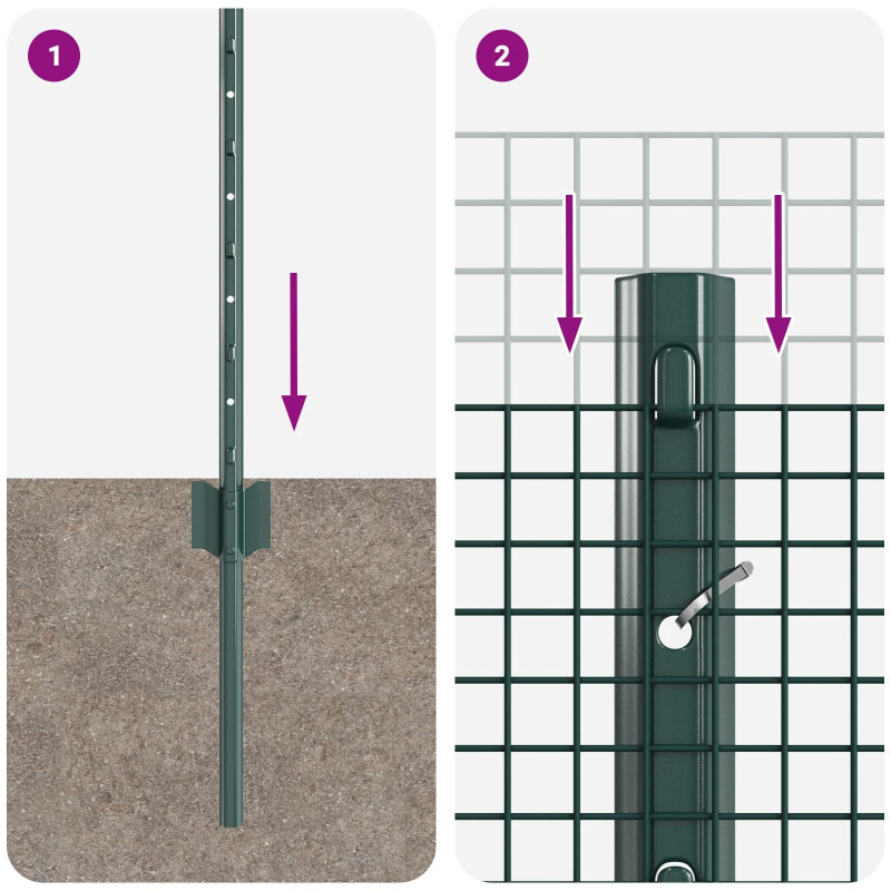 vidaXL Žogs ar stabu Zaļa 0,4 x 10 m Tērauds un PVC
