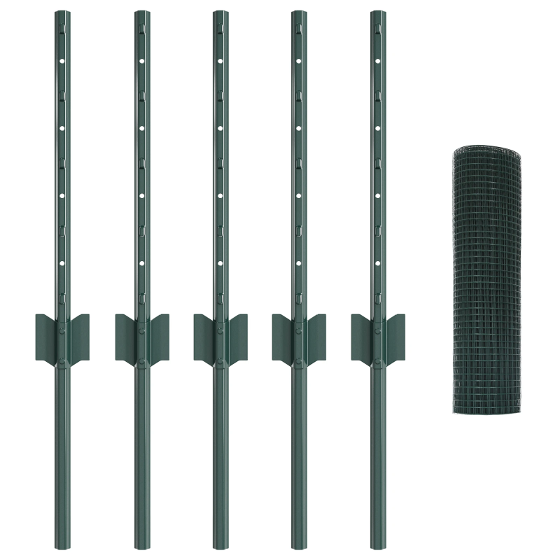 vidaXL Žogs ar stabu Zaļa 0,4 x 10 m Tērauds un PVC