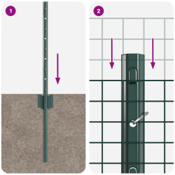 vidaXL Žogs ar stabu Zaļa 0,5 x 10 m Tērauds