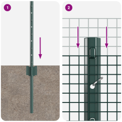 vidaXL Žogs ar stabu Zaļa 0,8 x 10 m Tērauds un PVC