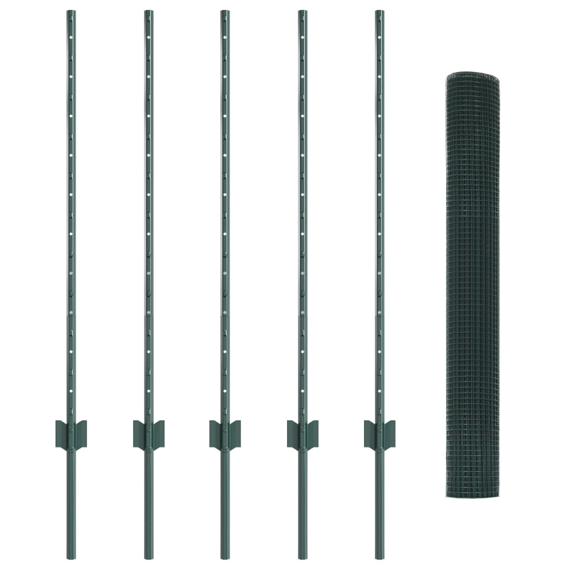 vidaXL Žogs ar stabu Zaļa 1 x 10 m Tērauds