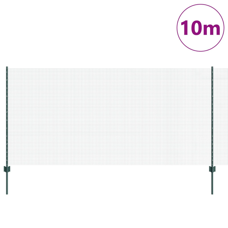 vidaXL Žogs ar stabu Zaļa 1,2 x 10 m Tērauds un PVC