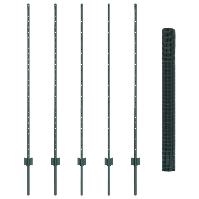 vidaXL Žogs ar stabu Zaļa 1,4 x 10 m Tērauds un PVC