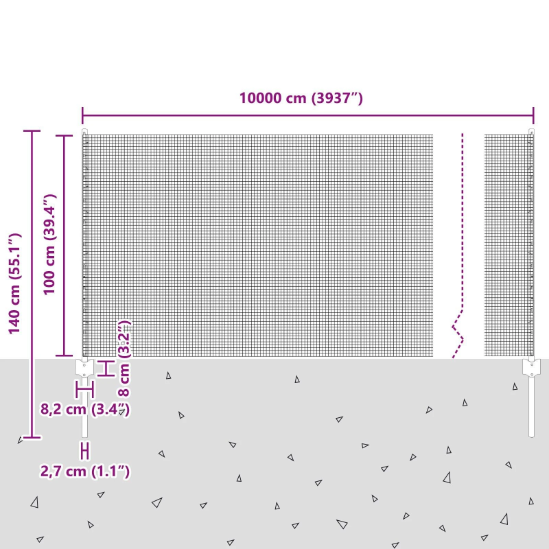 vidaXL Žogs ar stabu Zaļa 1 x 100 m Tērauds un PVC