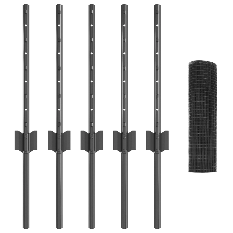 vidaXL Žogs ar stabu Pelēka 0,4 x 10 m Tērauds un PVC