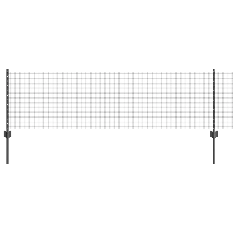 vidaXL Žogs ar stabu Pelēka 0,6 x 10 m Tērauds un PVC