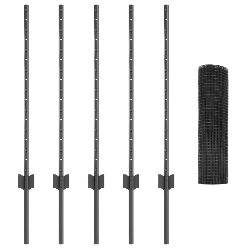 vidaXL Žogs ar stabu Pelēka 0,8 x 10 m Tērauds un PVC