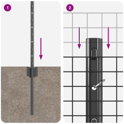 vidaXL Žogs ar stabu Pelēka 0,8 x 10 m Tērauds un PVC