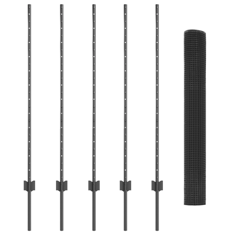 vidaXL Žogs ar stabu Pelēka 1,2 x 10 m Tērauds un PVC