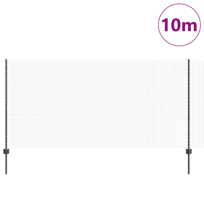 vidaXL Žogs ar stabu Pelēka 1,2 x 10 m Tērauds un PVC