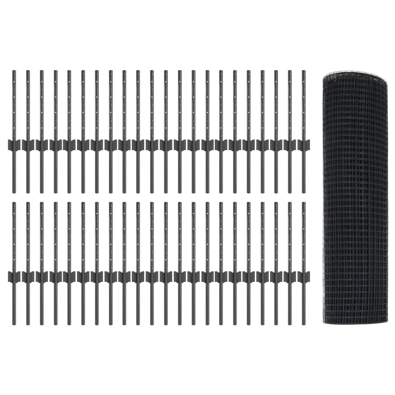 vidaXL Žogs ar stabu Pelēka 0,4 x 100 m Tērauds un PVC