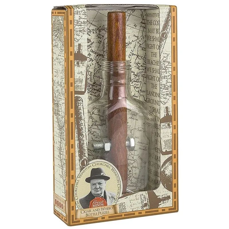 Great minds churchills whisky bottle